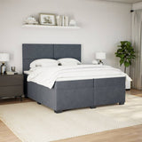 Box Spring Bed with Mattress Dark Grey 200x200 cm Velvet 3290997