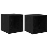 Wall Cabinet 2 pcs Black Oak 37 x 37 x 37 cm Engineered Wood 875077