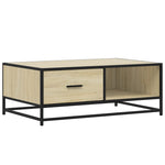 ZNTS Coffee Table Sonoma Oak 90x57x35 cm Engineered Wood and Metal 848755