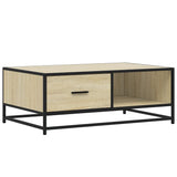 ZNTS Coffee Table Sonoma Oak 90x57x35 cm Engineered Wood and Metal 848755