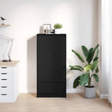 Cabinet with Drawer Black Oak 55.5x34x119.5 cm Engineered Wood 861644
