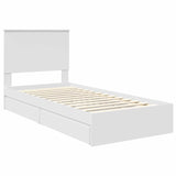 Storage Bed with Headboard White 90 x 190 cm Engineered Wood 3411250