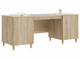 Desk with Shelf Sonoma Oak 142.5 x 50 x 75 cm Engineered Wood 3414596