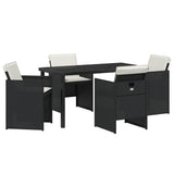 Garden Dining Set 5 pcs Black Poly Rattan 3380590