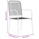 Garden Dining Set 3 pcs Black Powder-Coated Steel 3379156