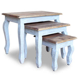 ZNTS Nesting Table Set 3 Pieces Solid Reclaimed Wood 244505