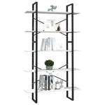 5-Tier Book Cabinet White 100x30x175 cm Pinewood 3082004