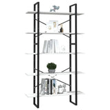 5-Tier Book Cabinet White 100x30x175 cm Pinewood 3082004