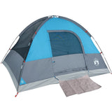 ZNTS Camping Tent Dome 3-Person Blue Waterproof 94696