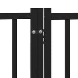 Dog Gate with Door Foldable 6 Panels Black 300 cm Solid Wood Fir 352287