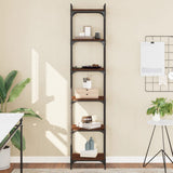 Bookcase 6-Tier Brown Oak 40x30x188 cm Engineered Wood 837646