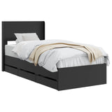 Bed Frame with Storage and Headboard Black 100 x 200 cm 3414330