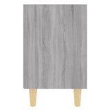 Bed Cabinets with Solid Wood Legs 2 pcs Grey Sonoma 40x30x50 cm 813101