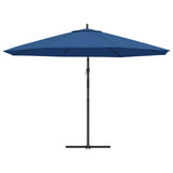 Cantilever Garden Parasol Blue Polyester 350 cm diameter Tiltable 47131