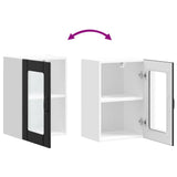 Kitchen Wall Cabinet with Glass Door Lucca Black 853768