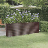 Garden Raised Bed Galvanised Steel 224x40x68 cm Brown 318900