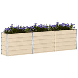 Planter Ivory 290 x 90 x 75 cm Galvanised Steel 42018103