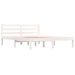 Bed Frame without Mattress Solid Wood Pine 140x190cm White 810411
