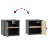 Wall Cabinets 2 pcs Grey 31.5x30x30 cm Solid Wood Pine 818360