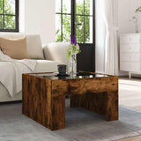 Coffee Table with Infinity LED Smoked Oak 50x50x30 cm 847606