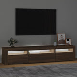 TV Cabinet with LED Lights Brown Oak 195x35x40 cm 3152745
