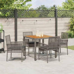 Garden Dining Set 5 pcs Grey Poly rattan 3334910