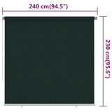 Outdoor Roller Blind 240x230 cm Dark Green HDPE 312831