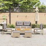 Garden Sofa Set 6 pcs Beige and light grey Poly Rattan 4104704