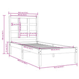 Bed Frame without Mattress White 90x200 cm Solid Wood 3105456