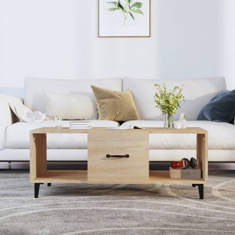 Coffee Table Sonoma Oak 102x50x40 cm Engineered Wood 812702