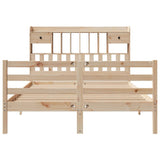 Bookcase Bed without Mattress 140x190 cm Solid Wood Pine 3321930