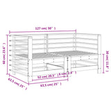 Garden Corner Sofas 2 pcs White Solid Wood Pine 825633