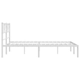 Metal Bed Frame without Mattress with Headboard White 150x200cm 372230