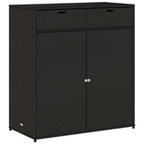 Garden Storage Cabinet Black 105x55x113 cm Poly Rattan 365563