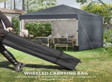 3 x 3 Pop Up Gazebo, UPF 30 with 2 Sidewalls, Leg Weight Bags and Wheeled Bag, Height T3398P310883
