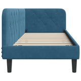 Corner Bed Frame with Headboard Blue 80 x 200 cm Velvet 42016585