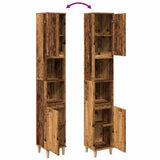 Bathroom Cabinet Old Wood 30x30x190 cm Engineered Wood 857102