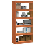 Book Cabinet Wax Brown 80 x 30 x 167.5 cm Solid Pine Wood 869871