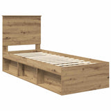Bed Frame Artisian Oak 75 x 190 cm Solid Pine Wood 3411081