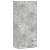 Wardrobe Concrete Grey Engineered Wood Compact Wardrobe 800643
