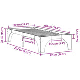Bed Frame Brown 80 x 200 cm Solid Pine Wood 873007
