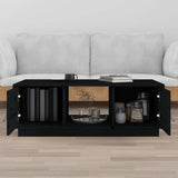 Coffee Table Black 100x50x35 cm Solid Wood Pine 818269