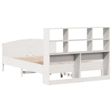 Bookcase Bed without Mattress White 140x200cm Solid Wood Pine 3323105