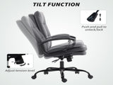 Double Padded Linen-Look Office Chair - Charcoal Grey T3398P377411