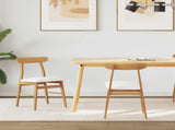 Dining Chair 2 pcs Natural and Light Solid Rubber Wood 42020491