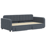 Daybed with Trundle&Drawers without Mattress Dark Grey 90x190 cm 3197024