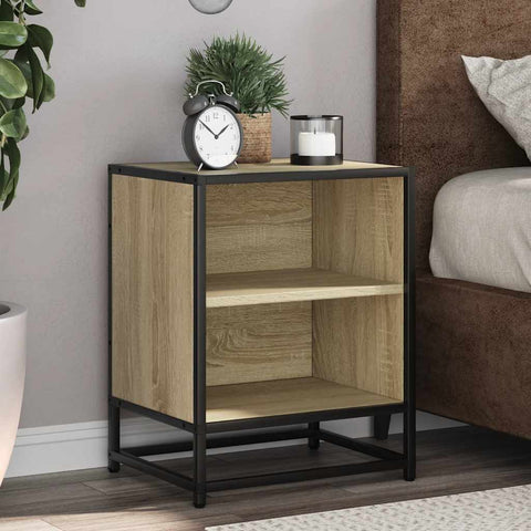 ZNTS Bedside Cabinets 2 pcs Sonoma Oak 40x31x50 cm Engineered Wood and Metal 848702