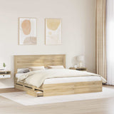 Bed Frame with Drawer Sonoma Oak 180 x 200 cm Engineer Wood 3409829