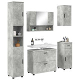 Bathroom Furniture Set with Drawer 5 pcs Concrete Grey 3393076
