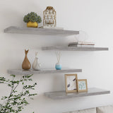Floating Wall Shelves 4 pcs Concrete Grey 80x23.5x3.8 cm MDF 326602
